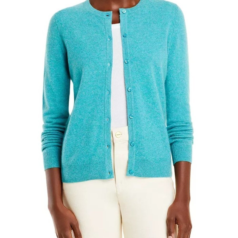 NWOT Eddie Bauer Seafoam Blue Button Front Cardigan Sweater